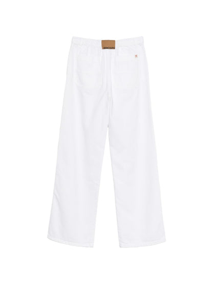 Semicouture Wide Leg Drawstring Trousers White white