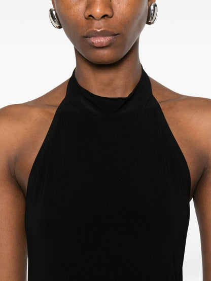 Norma Kamali Halterneck Tie Top Black