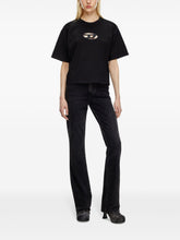 Diesel Boxy Silk Blend T-Shirt Black black