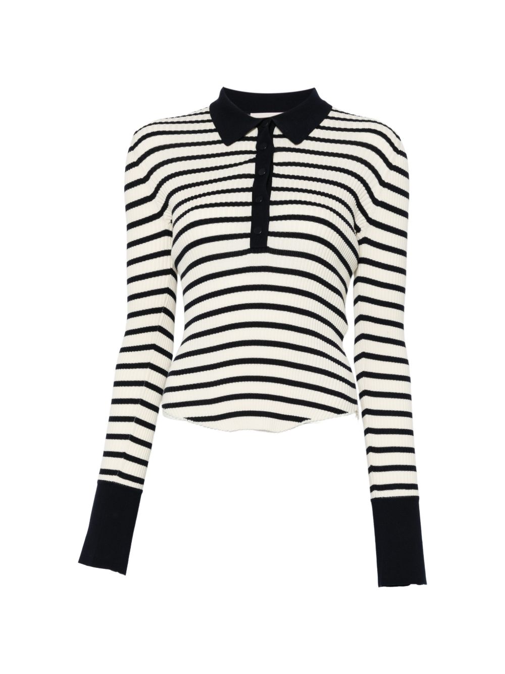 Semicouture Striped Cotton Polo Shirt Blue