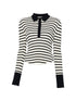 Semicouture Striped Cotton Polo Shirt Blue