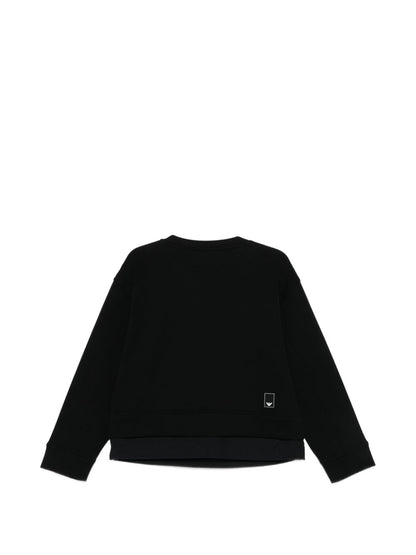 Emporio Armani Layered Detail Black Sweater Black