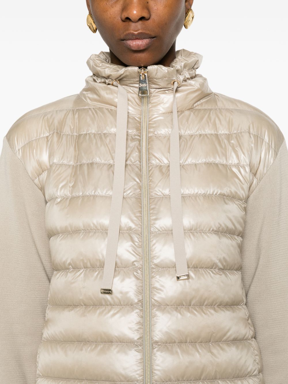 HERNO Quilted High-Neck Zip Jacket Powder powder