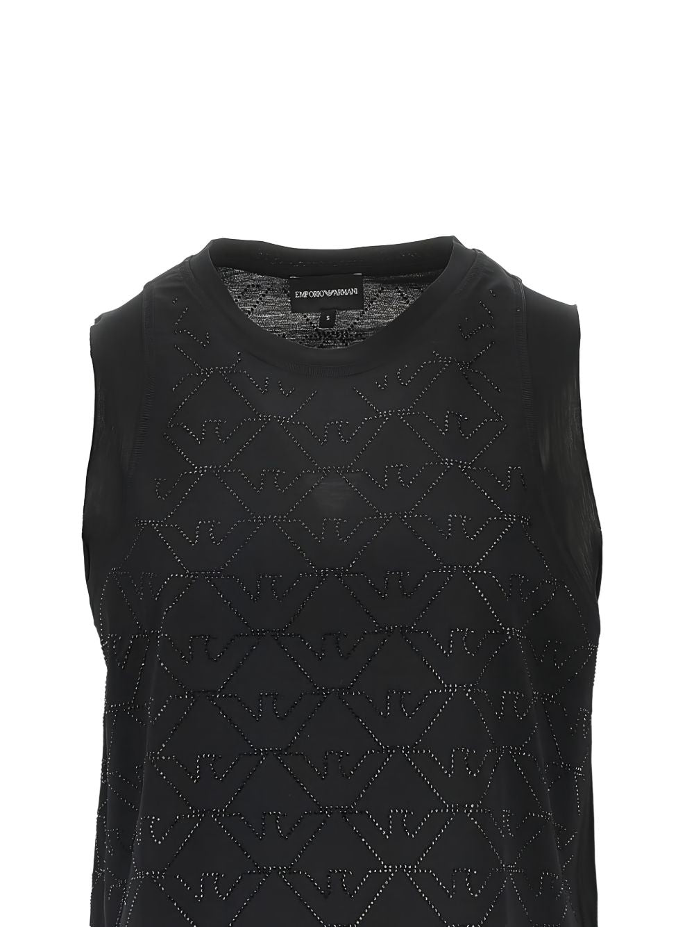 Emporio Armani Sleeveless Cotton Tank Top Black black