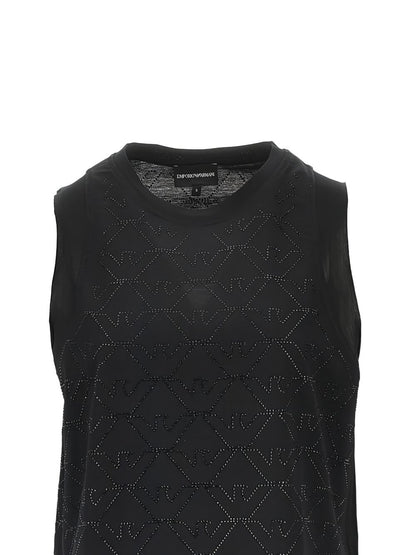 Emporio Armani Sleeveless Cotton Tank Top Black black