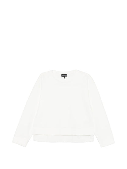 Emporio Armani Capsule Layered Hem Sweater White