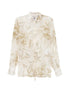 Semicouture Floral Print Tie Shirt Beige