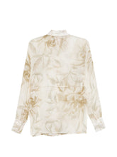Semicouture Floral Print Tie Shirt Beige
