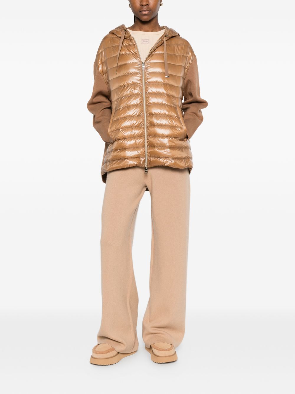 HERNO Padded Hooded Coat Camel camel
