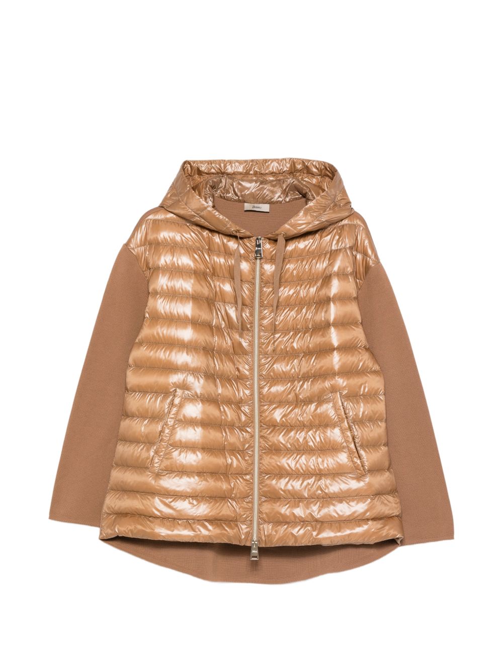 HERNO Padded Hooded Coat Camel camel