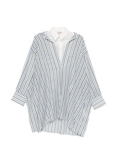 Semicouture Striped Cotton Asymmetric Shirt Blue