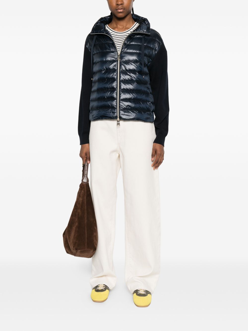 herno quilted zip jacket blue blue
