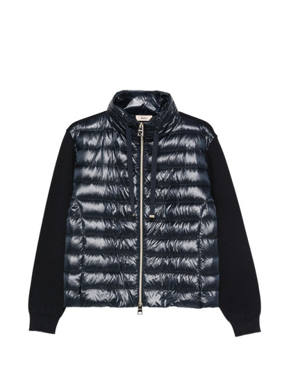 herno quilted zip jacket blue blue