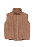 HERNO Sleeveless Zip Funnel Vest Leather Brown