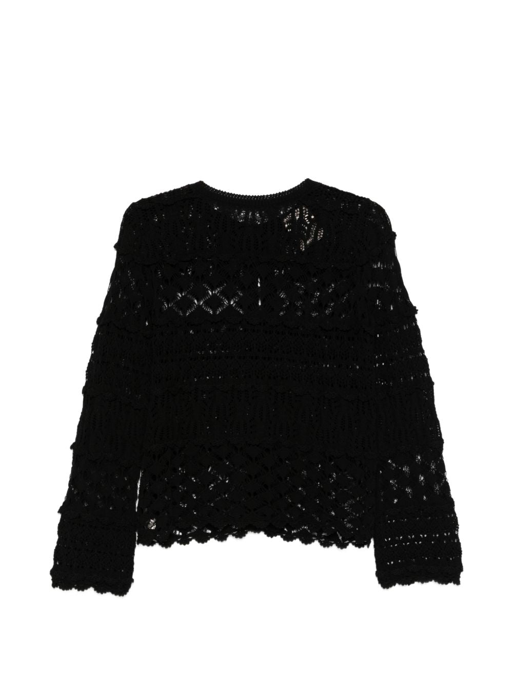 Semicouture Crochet Cotton Cardigan Black