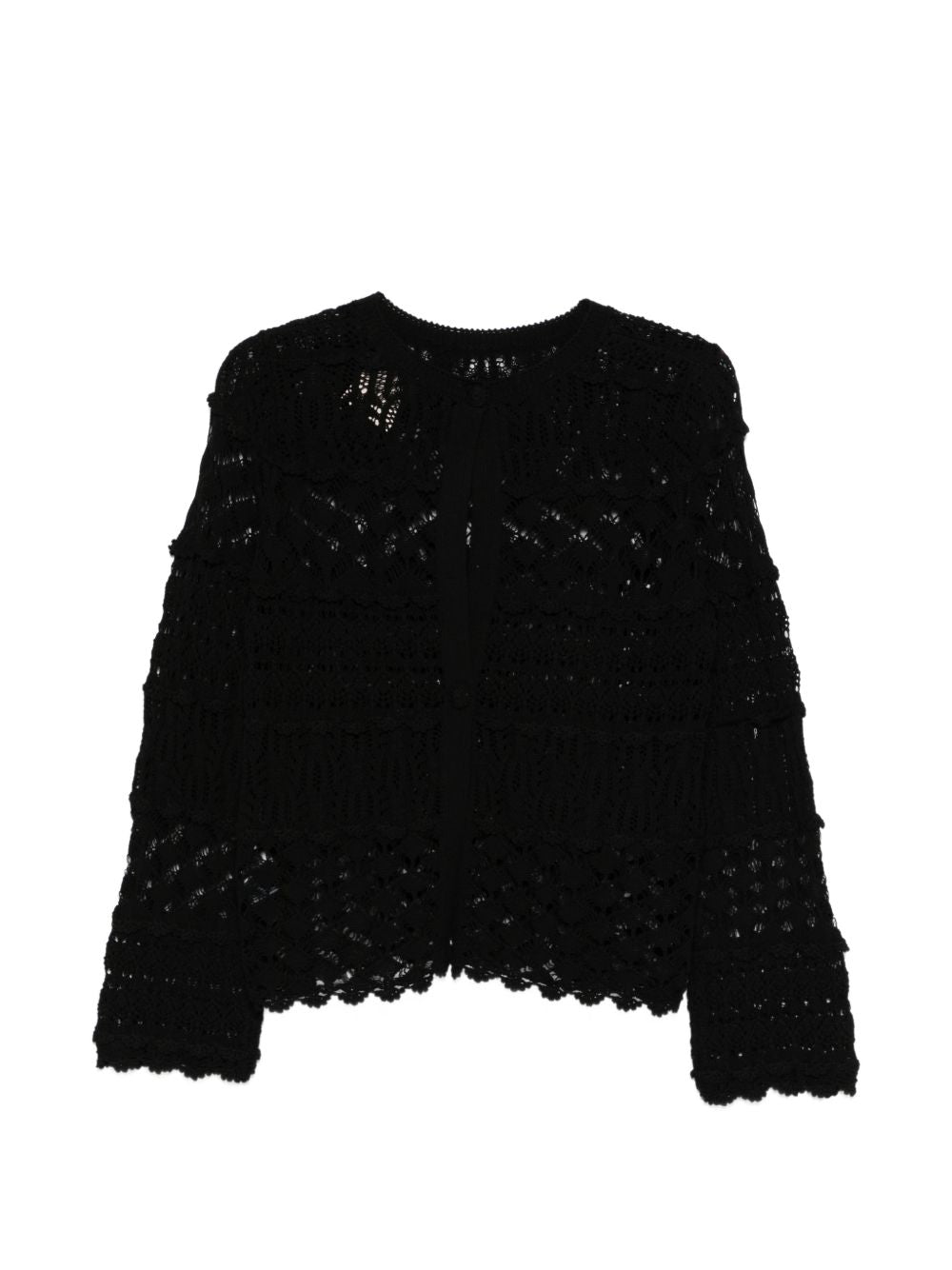 Semicouture Crochet Cotton Cardigan Black
