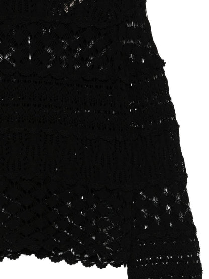 Semicouture Crochet Cotton Cardigan Black