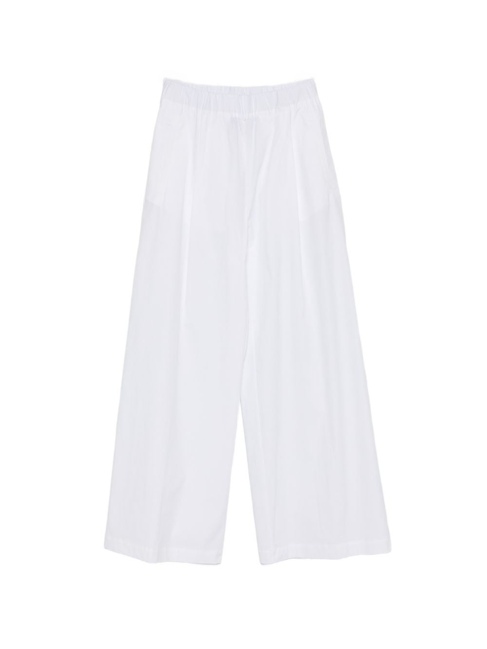 Semicouture Wide Leg Cotton Trousers White