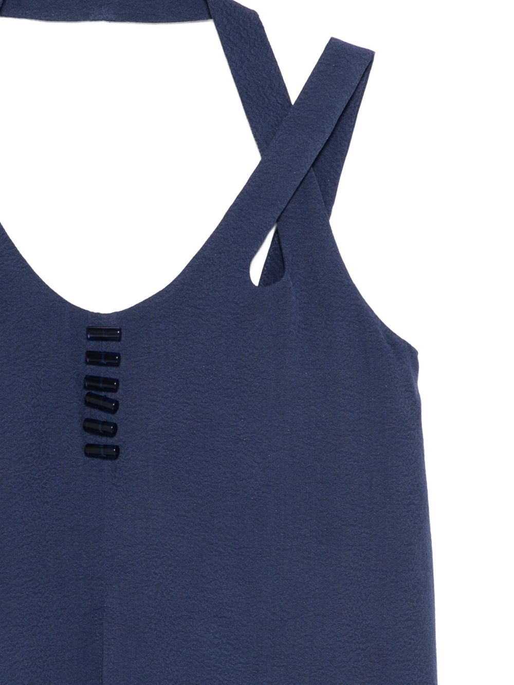 Emporio Armani V-Neck Button Sleeveless Top Blue