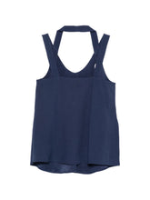 Emporio Armani V-Neck Button Sleeveless Top Blue
