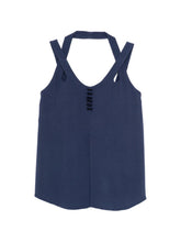 Emporio Armani V-Neck Button Sleeveless Top Blue
