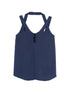 Emporio Armani V-Neck Button Sleeveless Top Blue