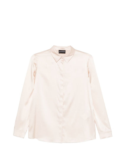Emporio Armani Silk Long Sleeve Shirt Powder powder