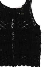 Semicouture Lace Cotton Tank Top Black