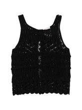 Semicouture Lace Cotton Tank Top Black