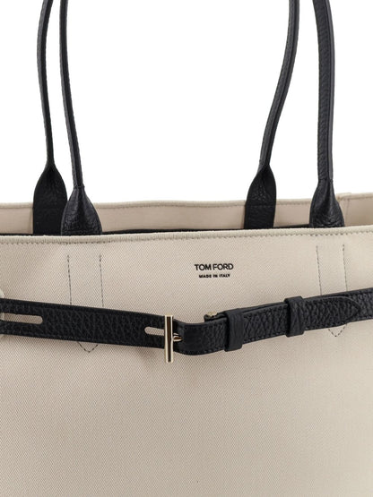 Tom Ford Audrey Medium Canvas Tote Beige