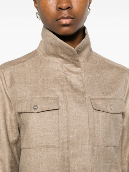 Herno Chest Pocket Fabric Jacket Camel camel