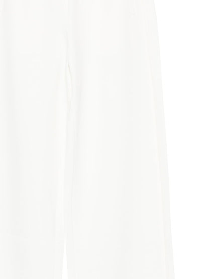 emporio armani wide leg cropped trousers white