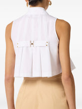 Elisabetta Franchi Sleeveless Pleated Shirt White White