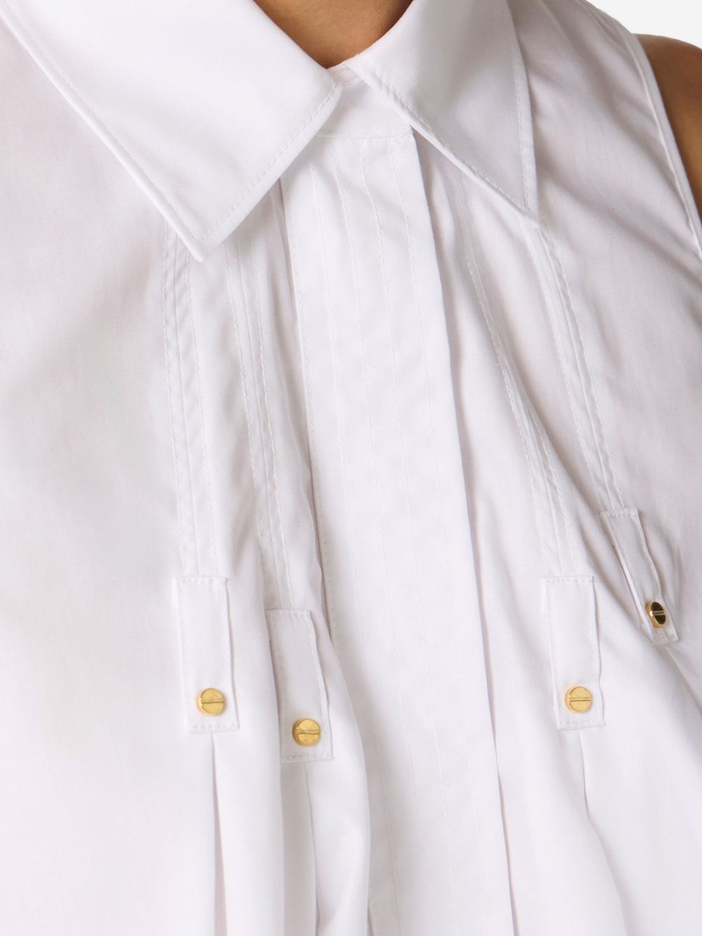 Elisabetta Franchi Sleeveless Pleated Shirt White White