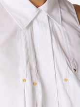 Elisabetta Franchi Sleeveless Pleated Shirt White White