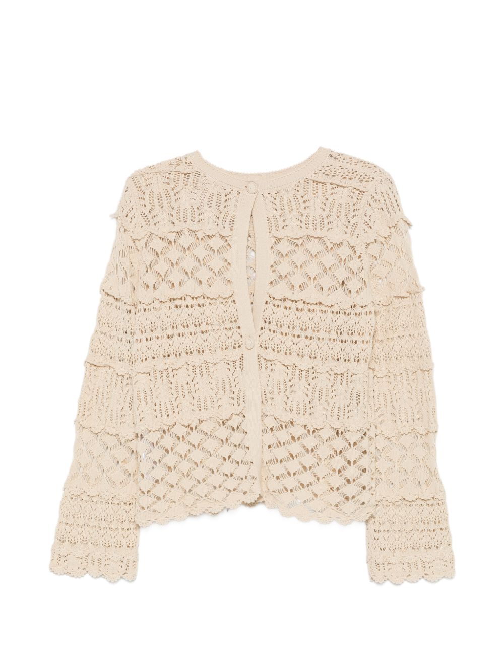 Semicouture Crochet Knit Cardigan White