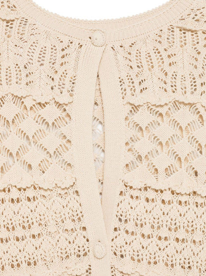 Semicouture Crochet Knit Cardigan White