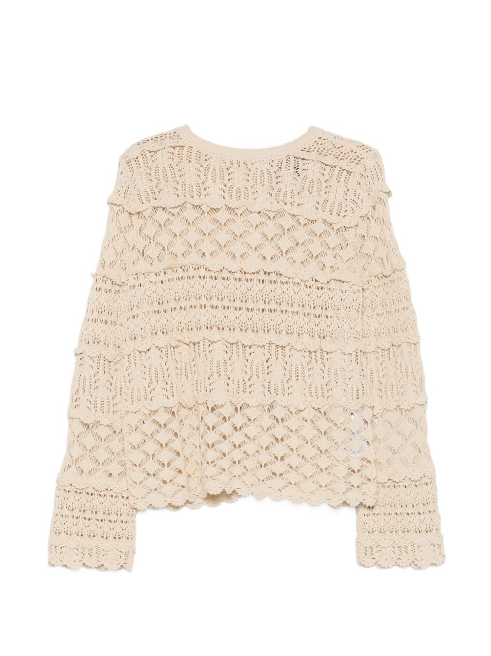 Semicouture Crochet Knit Cardigan White