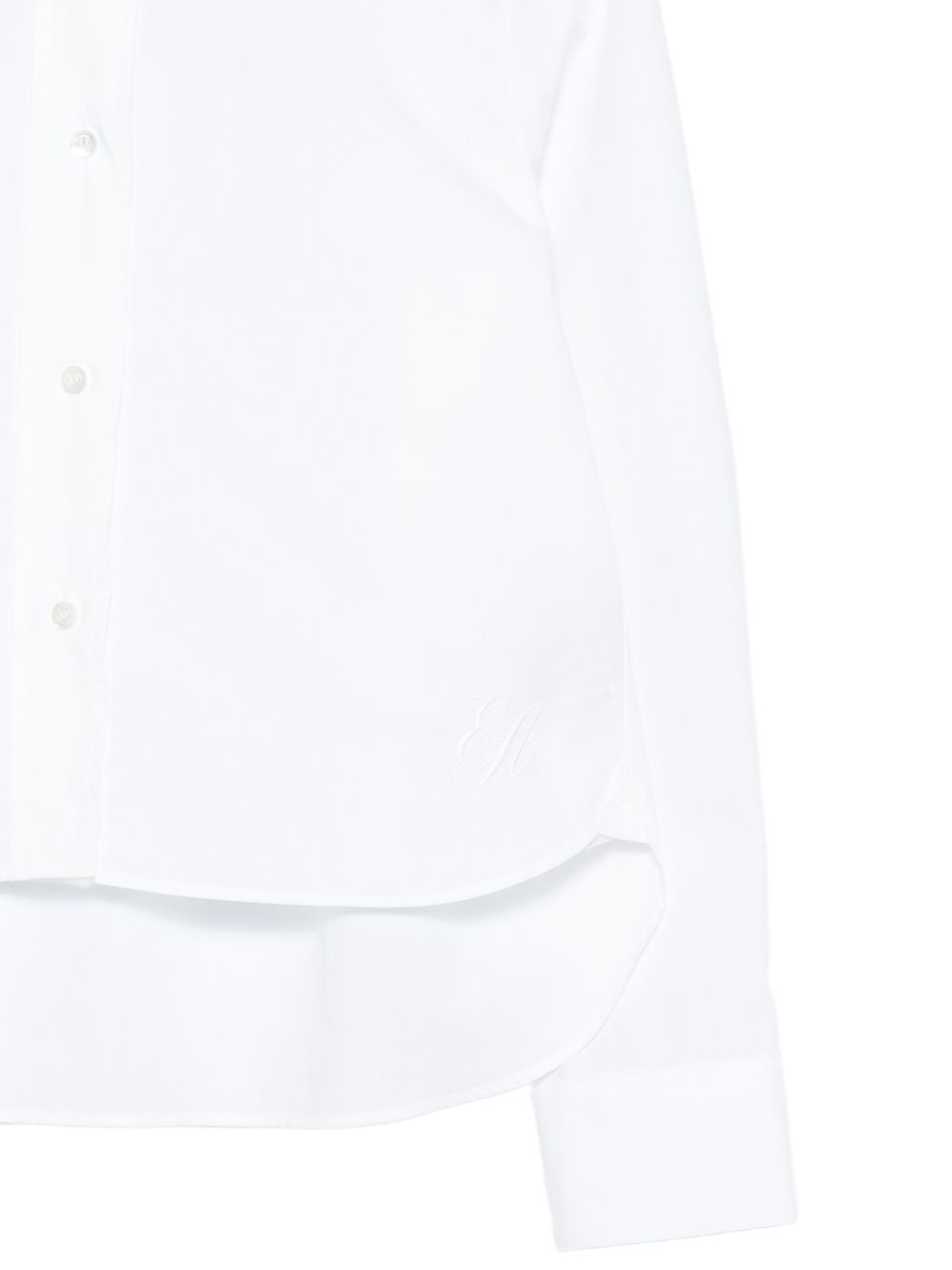 Emporio Armani Band Collar Cotton Shirt White