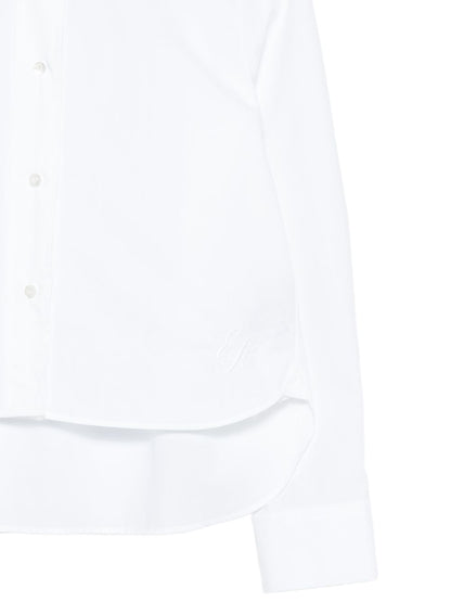 Emporio Armani Band Collar Cotton Shirt White