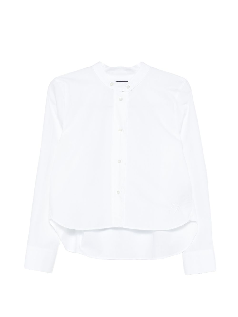 Emporio Armani Band Collar Cotton Shirt White