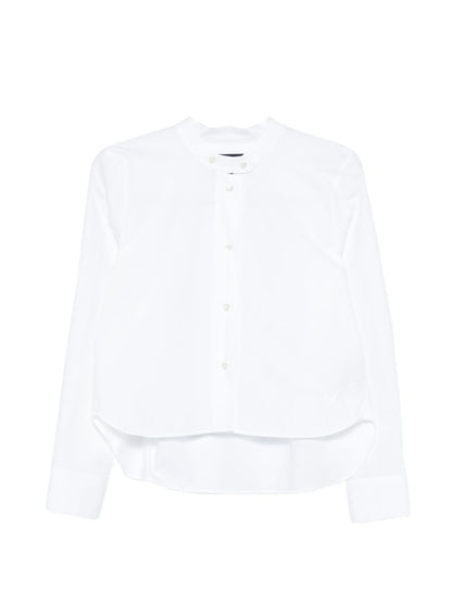 Emporio Armani Band Collar Cotton Shirt White