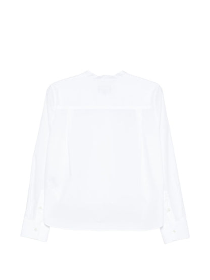 Emporio Armani Band Collar Cotton Shirt White