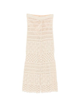 Semicouture Wide Leg Crochet Trousers White