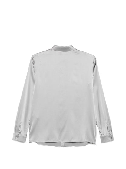 Emporio Armani Silk Long Sleeve Shirt Grey