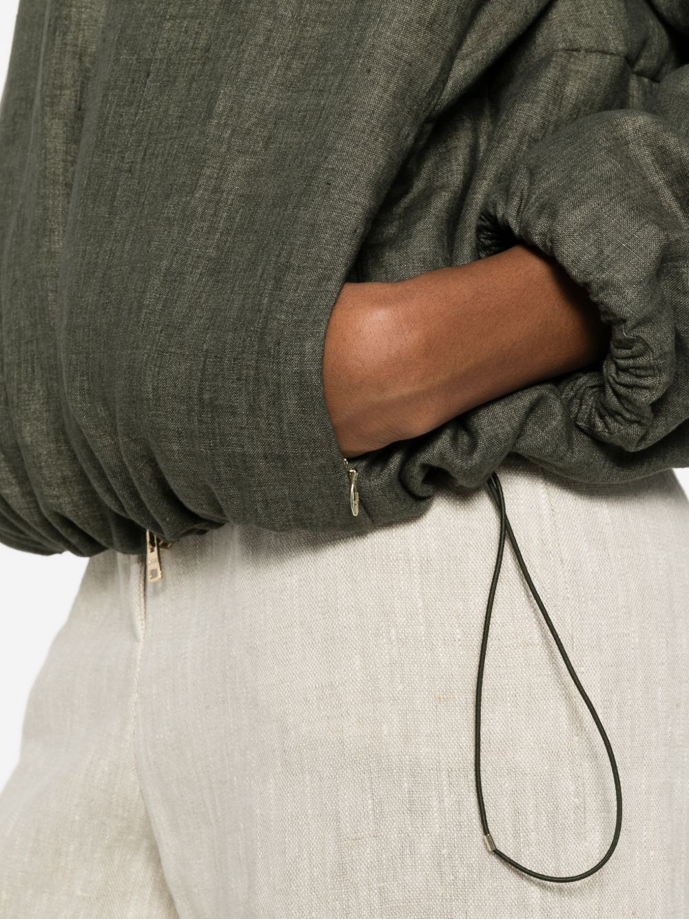 Herno Technical Linen Short Coat Green