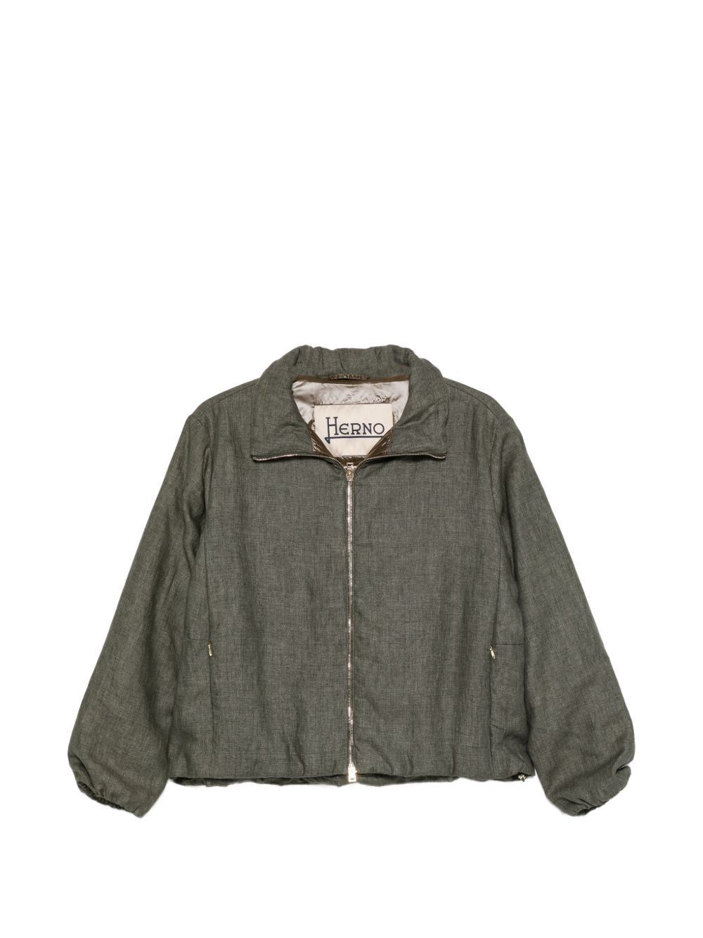 Herno Technical Linen Short Coat Green