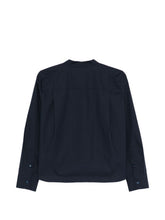 Emporio Armani Embroidered Cotton Button Shirt Blue