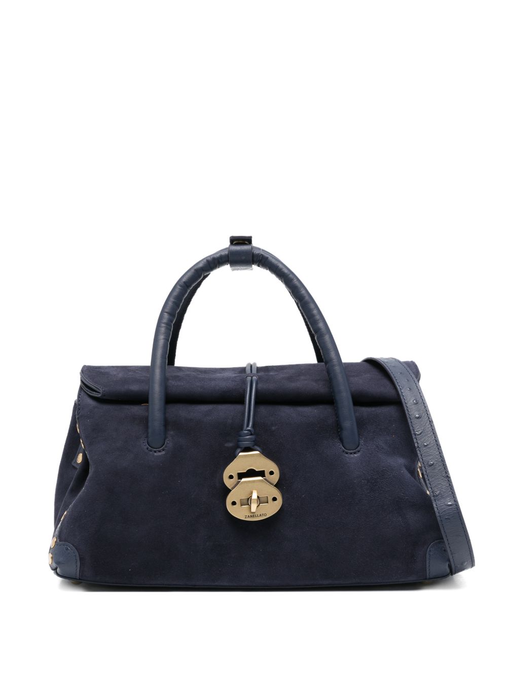 Zanellato Dotta Baby Suede Handbag Blue blue