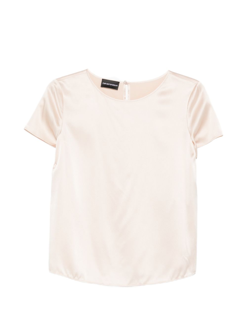 Emporio Armani Silk Short Sleeve Top Powder